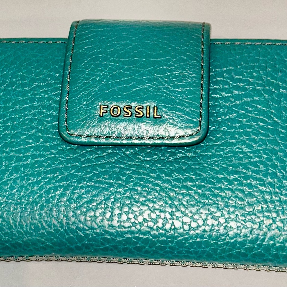 Fossil Teal Leather Wallet